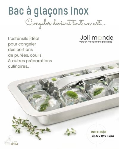 Bac à glaçons en inox sans plastique Joli Monde sur sans-bpa.com